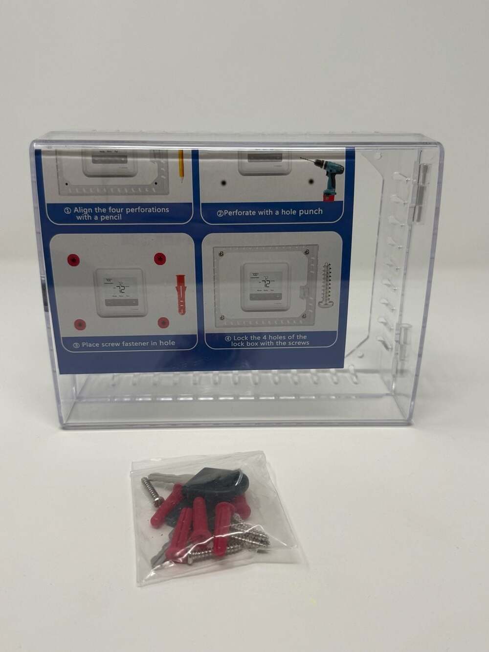 Gedreew Large Clear Thermostat Lock Box with 2 Keys